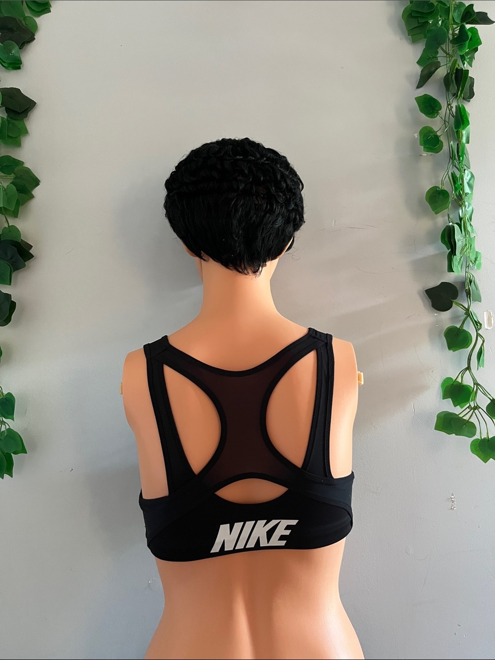 Nike Black Mesh Racerback Sports Bra with Logo